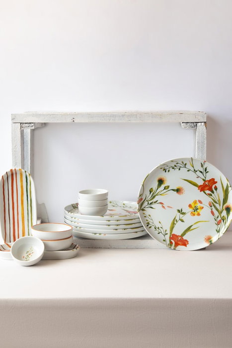 Hermia Juego de Desayuno de Porcelana de 14 Piezas Multicolor